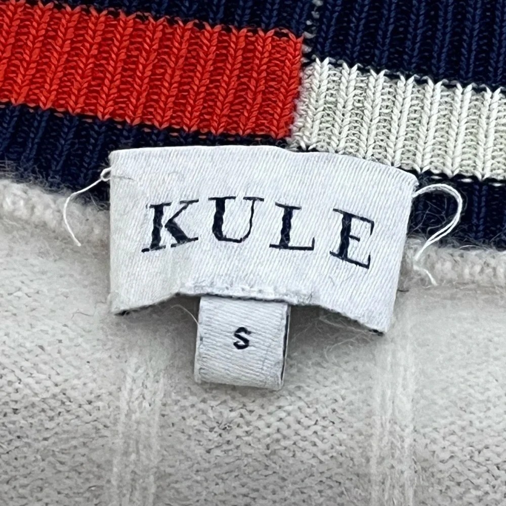 Kule Cashmere V-Neck Ribbed Preppy Sz S Jumper Sweater